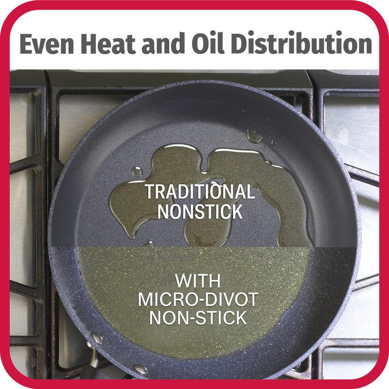 GoodCook 3-Piece Micro-Divot Nonstick Aluminum Fry Pan Set with Silicone Handles, Includes 8", 10" and 12" Fry Pans, Long-Lasting Nonstick, Superior Cooking, Ergonomically Designed, Easy to Clean - Image 4